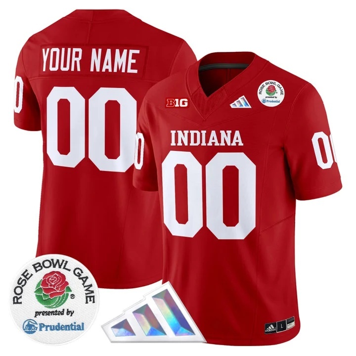 Indiana Hoosiers 2025 Rose Bowl Vapor Limited Custom Jersey V2 - All   Stitched