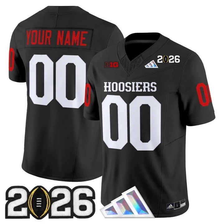 Indiana Hoosiers 2026 CFP Final Patch Vapor Limited Custom Jersey   V4 - All