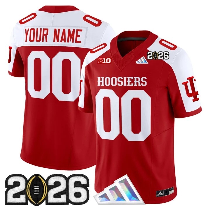 Indiana Hoosiers 2026 CFP Final Patch Vapor Limited Custom Jersey V4  -  All