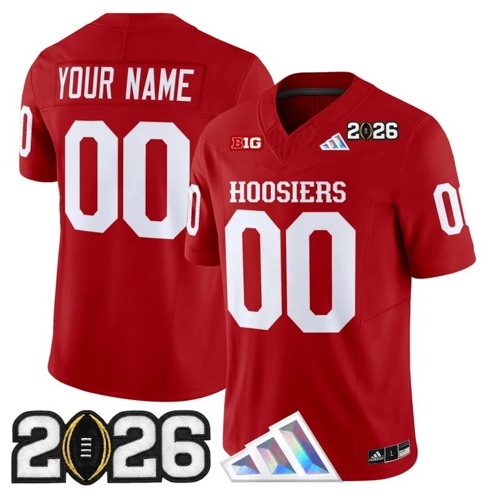 Indiana Hoosiers 2026 CFP Final Patch Vapor Limited Custom Jersey V4 -  All