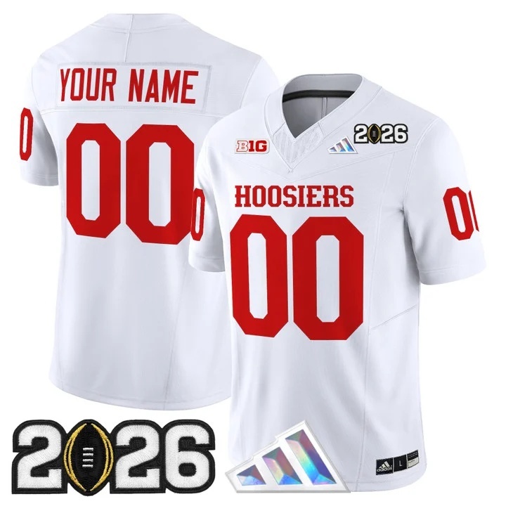 Indiana Hoosiers 2026 CFP Final Patch Vapor Limited Custom Jersey V4  - All