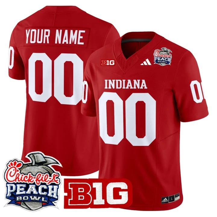 Indiana Hoosiers 2026 Peach Bowl Vapor Limited Custom Jersey V2 -  All Stitched