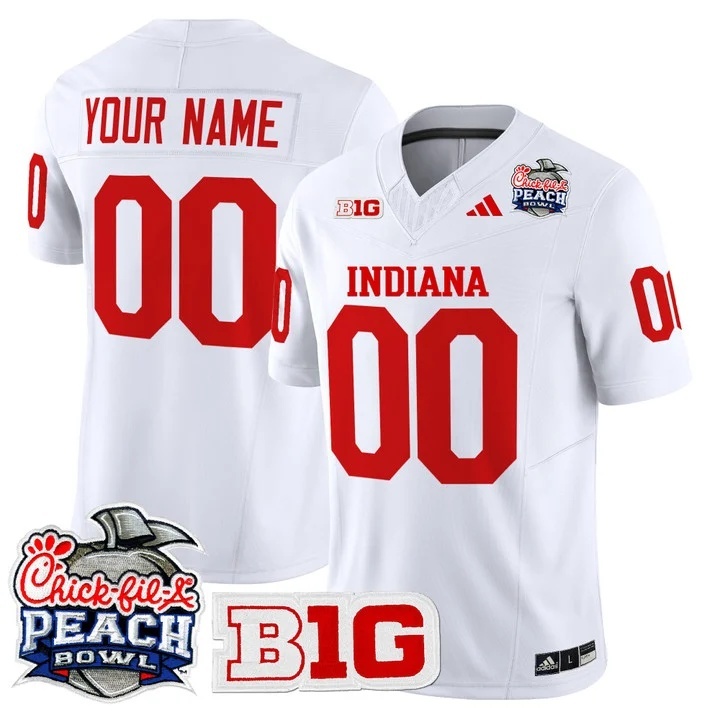 Indiana Hoosiers 2026 Peach Bowl Vapor Limited Custom Jersey V2 - All Stitched