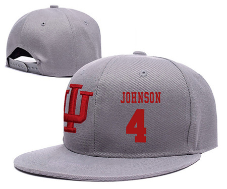 Indiana Hoosiers 4 Robert Johnson Gray College Basketball Adjustable Hat