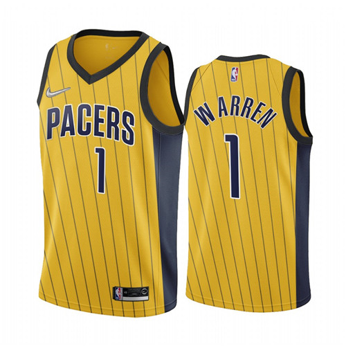 Indiana Pacers #1 T.J. Warren Gold NBA Swingman 2020-21 Earned Edition Jersey