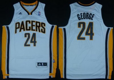 Indiana Pacers 24 Paul George White Revolution 30 Swingman NBA Jerseys