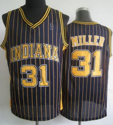 Indiana Pacers 31 Reggie Miller Blue Hardwood Classics Revolution 30 NBA Jerseys