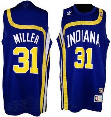 Indiana Pacers 31 Reggie Miller Blue Soul Swingman Throwback NBA Jerseys