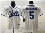 Indianapolis Colts #5 Anthony Richardson White Baseball Jersey