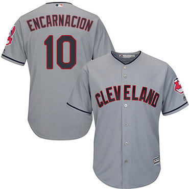Indians #10 Edwin Encarnacion Grey New Cool Base Stitched Baseball Jersey