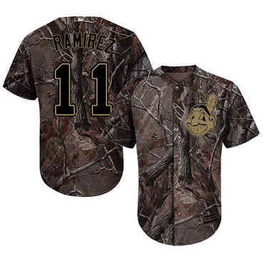 Indians #11 Jose Ramirez Camo Realtree Collection Cool Base Stitched Youth Baseball Jersey