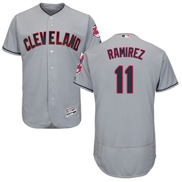 Indians #11 Jose Ramirez Grey Flexbase Authentic Collection Stitched Baseball Jersey