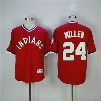 Indians #24 Andrew Miller Red Turn Back The Clock Stitched MLB Jersey