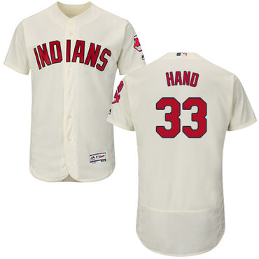 Indians #33 Brad Hand Cream Flexbase Authentic Collection Stitched Baseball Jersey