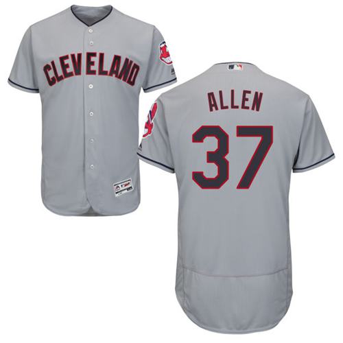 Indians #37 Cody Allen Grey Flexbase Authentic Collection Stitched MLB Jersey - 副本