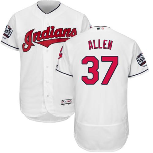 Indians #37 Cody Allen White Flexbase Authentic Collection 2016 World Series Bound Stitched MLB Jersey - 副本