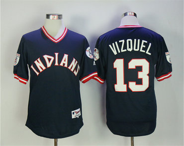 Indians 13 Omar Vizquel Navy Turn Back The Clock Jersey
