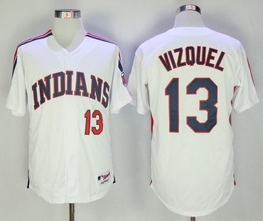 Indians 13 Omar Vizquel White Turn Back The Clock Jersey