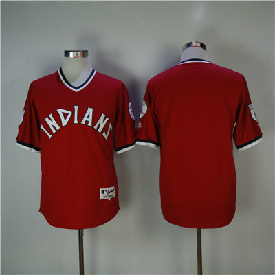 Indians Blank Red Throwback Stitched MLB Jersey