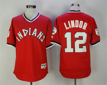 Indians Francisco Lindor Red Cooperstown Collection Jersey