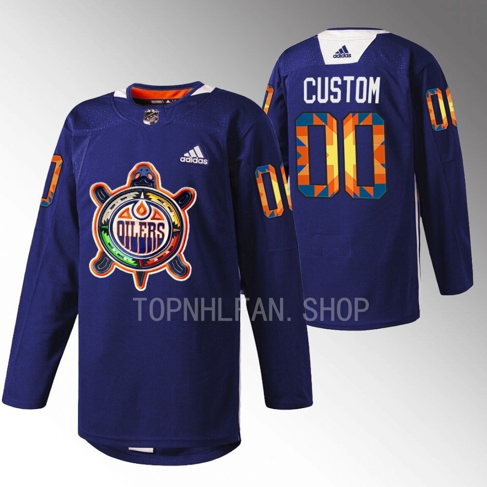 Indigenous Celebration Night Minnesota Wild Custom 2022 Navy Warmup Jersey men's