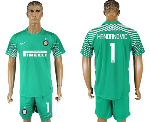 Inter Milan #1 Handanovic Green Goalkeeper Soccer Club Jersey