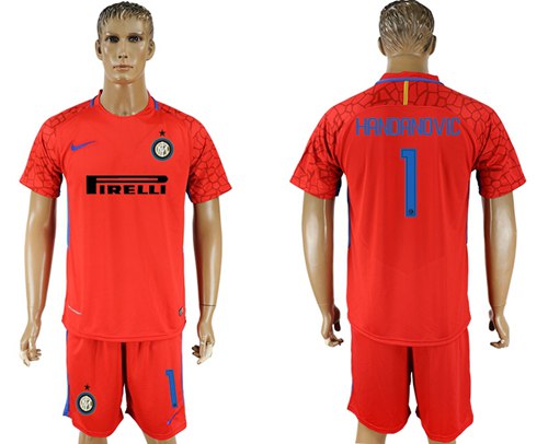 Inter Milan #1 Handanovic Red Goalkeeper Soccer Club Jersey