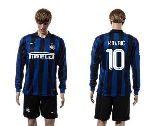 Inter Milan #10 Kovacic Home Long Sleeves Soccer Club Jersey