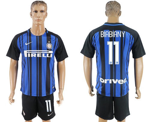Inter Milan #11 Biabiany Home Soccer Club Jersey