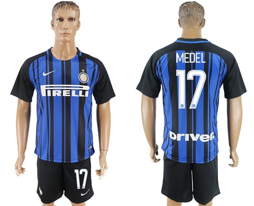Inter Milan #17 Medel Home Soccer Club Jersey