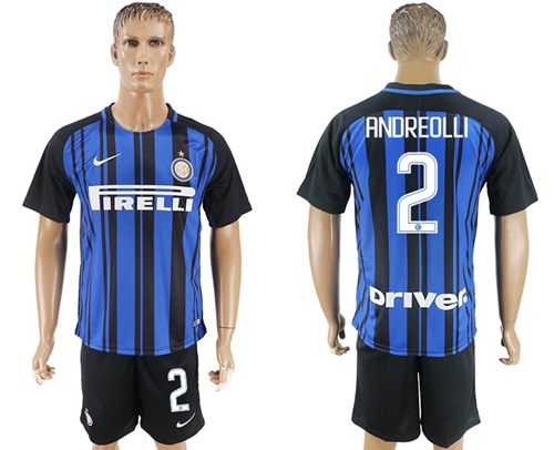 Inter Milan #2 Andreolli Home Soccer Club Jersey