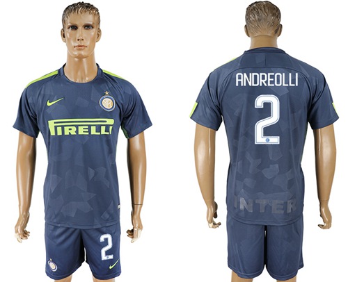 Inter Milan #2 Andreolli Sec Away Soccer Club Jersey