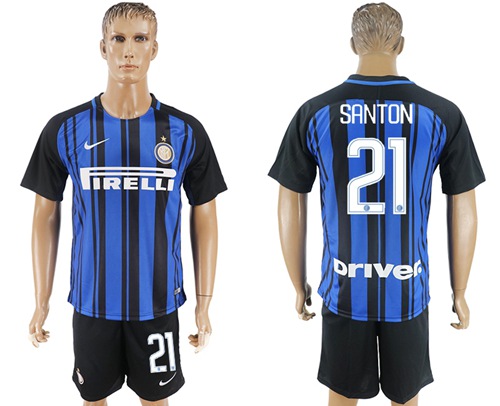 Inter Milan #21 Santon Home Soccer Club Jersey