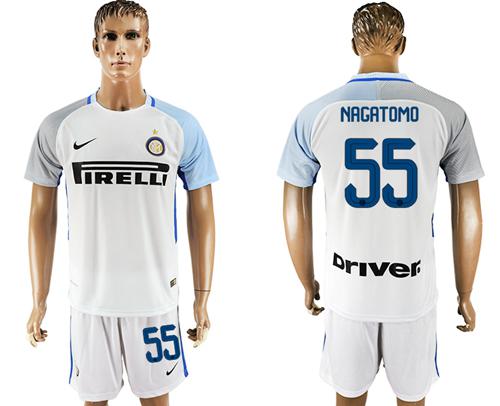 Inter Milan #55 Nagatomo White Away Soccer Club Jersey