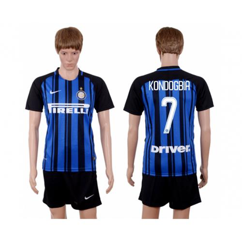 Inter Milan #7 Kondogbia Home Soccer Club Jersey