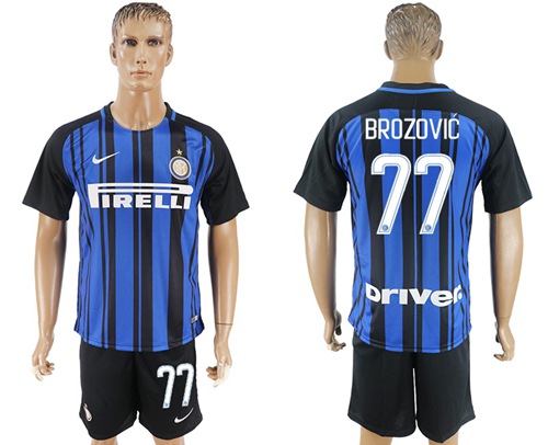 Inter Milan #77 Brozovic Home Soccer Club Jersey