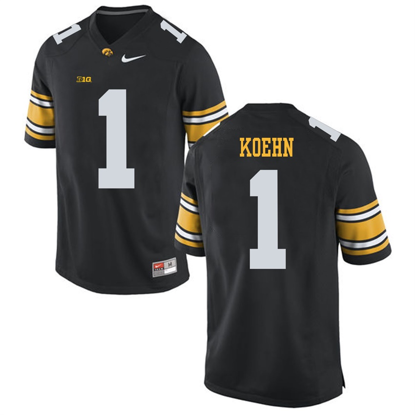 Iowa Hawkeyes Black Marshall Koehn Player Football Jersey