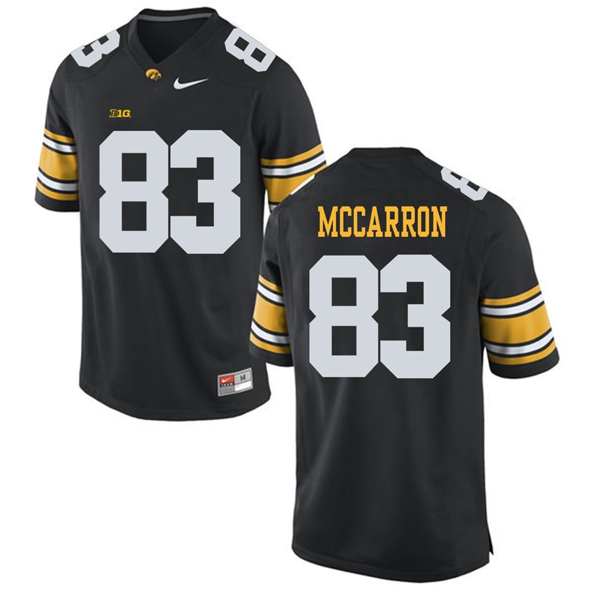 Iowa Hawkeyes Black Riley McCarron Player Football Jersey