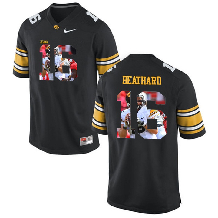 Iowa Hawkeyes C.J. Beathard Black Printing Player Portrait Football Jersey