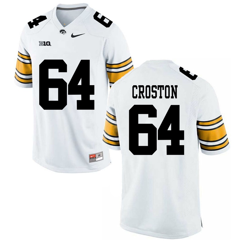 Iowa Hawkeyes White Cole Croston Player Football Jersey