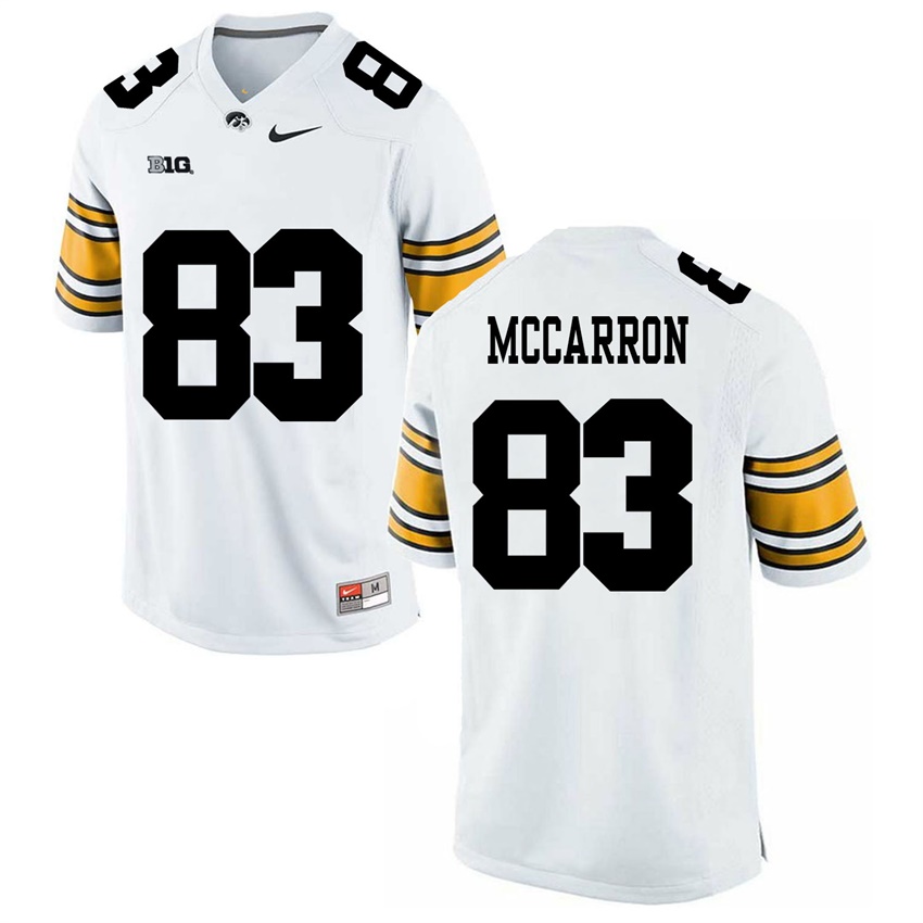 Iowa Hawkeyes White Riley McCarron Player Football Jersey