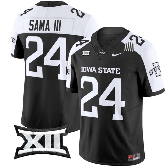 Iowa State Cyclones 2024 Vapor Limited Football  Jersey - All Stitched  BLACK ALTERNATE #24 ABU SAMA III