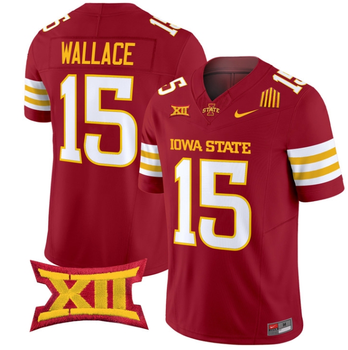 Iowa State Cyclones 2024 Vapor Limited Football  Jersey - All Stitched  CARDINAL #15 SENECA WALLACE