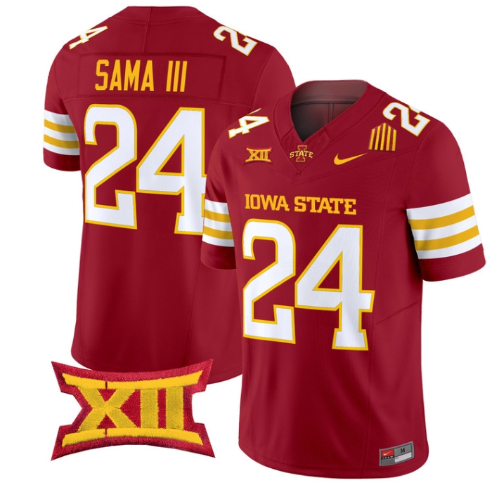 Iowa State Cyclones 2024 Vapor Limited Football  Jersey - All Stitched  CARDINAL #24 ABU SAMA III
