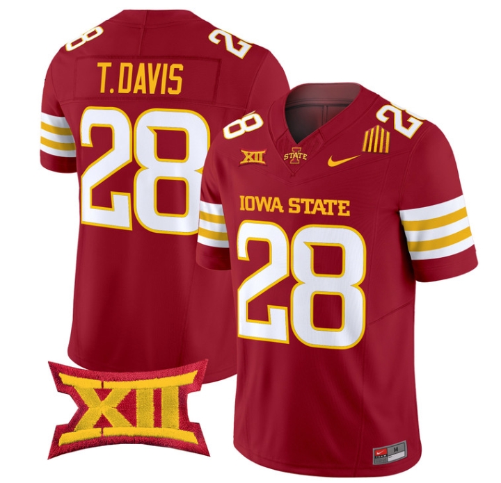 Iowa State Cyclones 2024 Vapor Limited Football  Jersey - All Stitched  CARDINAL #28 TROY DAVIS