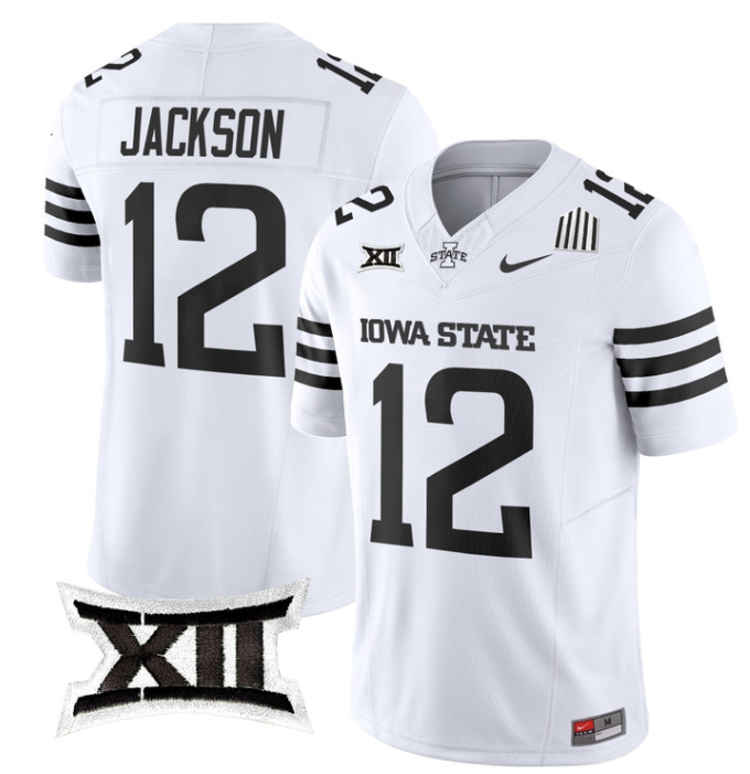 Iowa State Cyclones 2024 Vapor Limited Football  Jersey - All Stitched  CARDINAL WHITE LIMITED #12 JAYLON JACKSON