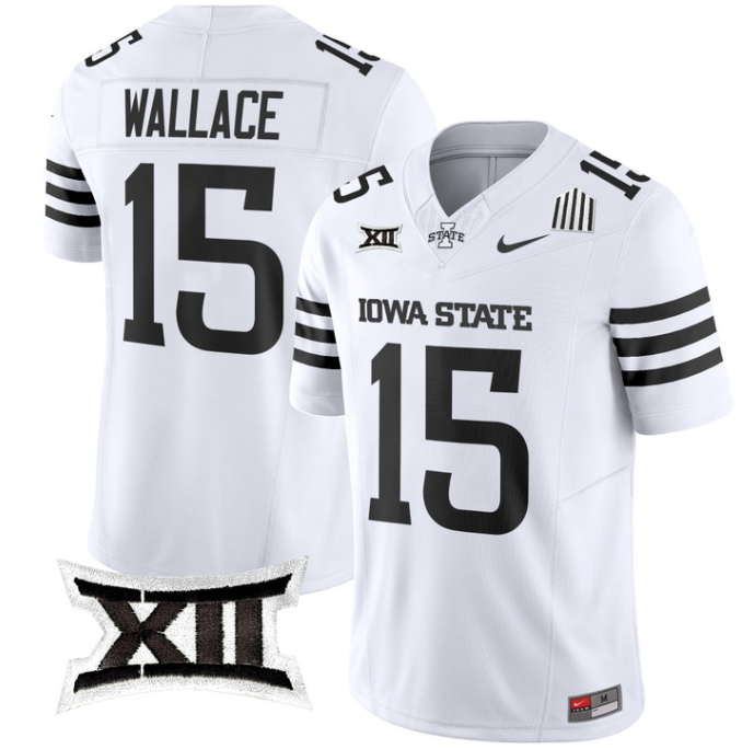 Iowa State Cyclones 2024 Vapor Limited Football  Jersey - All Stitched  CARDINAL WHITE LIMITED #15 SENECA WALLACE