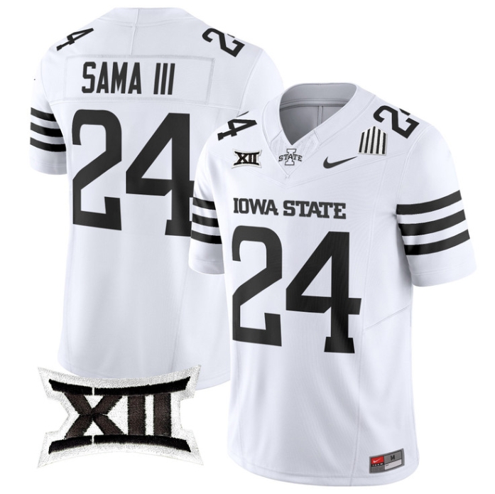 Iowa State Cyclones 2024 Vapor Limited Football  Jersey - All Stitched  CARDINAL WHITE LIMITED #24 ABU SAMA III