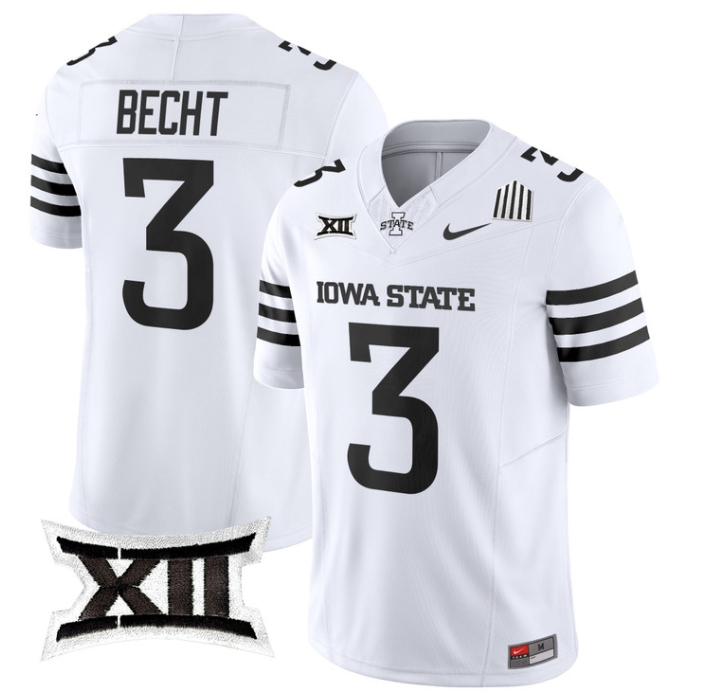 Iowa State Cyclones 2024 Vapor Limited Football  Jersey - All Stitched  CARDINAL WHITE LIMITED #3 ROCCO BECHT