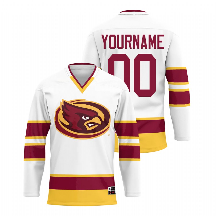 Iowa State Cyclones College Hockey Custom Men Jersey White
